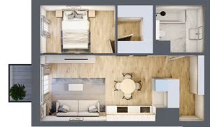 2 pokoje, mieszkanie 43,70 m², piętro 7, oferta nr C.6.54, Apartamenty Widok etap II, Skierniewice, Widok, ul. Armii Krajowej 63