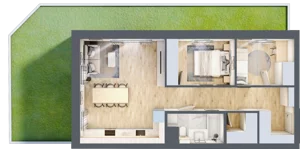 3 pokoje, mieszkanie 57,73 m², piętro 1, oferta nr D.0.6, Apartamenty Widok etap II, Skierniewice, Widok, ul. Armii Krajowej 63