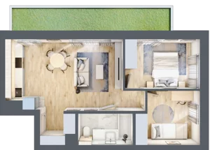 3 pokoje, mieszkanie 48,30 m², piętro 1, oferta nr D.0.7, Apartamenty Widok etap II, Skierniewice, Widok, ul. Armii Krajowej 63