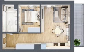 2 pokoje, mieszkanie 37,98 m², piętro 3, oferta nr D.2.23, Apartamenty Widok etap II, Skierniewice, Widok, ul. Armii Krajowej 63