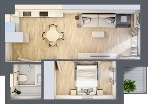 2 pokoje, mieszkanie 41,29 m², piętro 5, oferta nr D.4.39, Apartamenty Widok etap II, Skierniewice, Widok, ul. Armii Krajowej 63