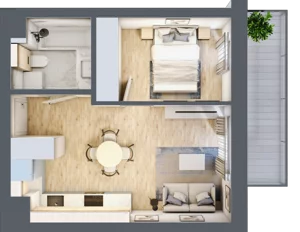2 pokoje, mieszkanie 33,19 m², piętro 5, oferta nr D.4.42, Apartamenty Widok etap II, Skierniewice, Widok, ul. Armii Krajowej 63