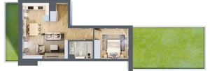 2 pokoje, mieszkanie 44,41 m², piętro 1, oferta nr E.0.26, Apartamenty Widok etap II, Skierniewice, Widok, ul. Armii Krajowej 63