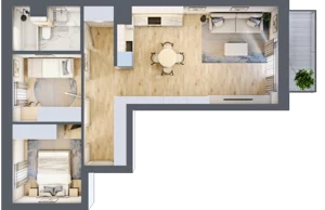 3 pokoje, mieszkanie 56,46 m², piętro 5, oferta nr E.4.60, Apartamenty Widok etap II, Skierniewice, Widok, ul. Armii Krajowej 63
