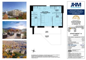 3 pokoje, apartament 49,16 m², piętro 3, oferta nr 252, Apartamenty Zakopiańskie, Zakopane, ul. Szymony 17E