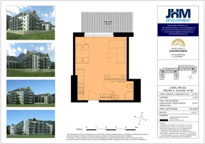 1 pokój, apartament 26,97 m², piętro 4, oferta nr 422, Apartamenty Zakopiańskie, Zakopane, ul. Szymony 17E