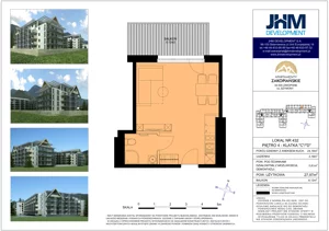1 pokój, apartament 26,94 m², piętro 4, oferta nr 432, Apartamenty Zakopiańskie, Zakopane, ul. Szymony 17E