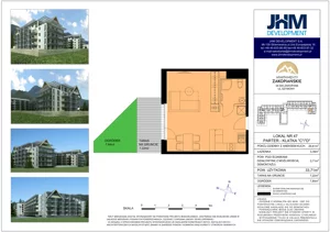 1 pokój, apartament 32,76 m², parter, oferta nr 47, Apartamenty Zakopiańskie, Zakopane, ul. Szymony 17E