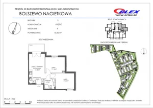 3 pokoje, mieszkanie 45,45 m², piętro 1, oferta nr  3/6, Nagietkowa, Bolszewo, ul. Nagietkowa