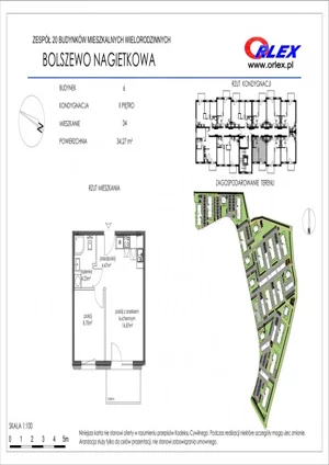 2 pokoje, mieszkanie 34,27 m², piętro 2, oferta nr  6/34, Nagietkowa, Bolszewo, ul. Nagietkowa