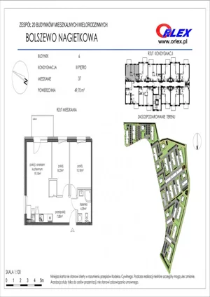 1 pokój, mieszkanie 49,70 m², piętro 3, oferta nr  6/37, Nagietkowa, Bolszewo, ul. Nagietkowa