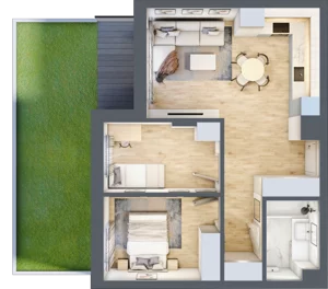 3 pokoje, mieszkanie 53,75 m², parter, oferta nr 3, Pod Klonami 11, Mińsk Mazowiecki, ul. Klonowa 27b