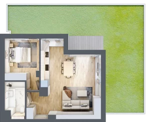 2 pokoje, mieszkanie 50,91 m², parter, oferta nr 35, Pod Klonami 11, Mińsk Mazowiecki, ul. Klonowa 27b