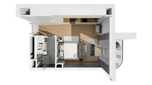 1 pokój, mieszkanie 29,41 m², piętro 3, oferta nr A/40, Esencja, Gdańsk, Śródmieście, Dolne Miasto, ul. Kamienna Grobla / Jałmużnicza