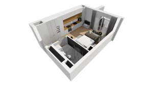 1 pokój, mieszkanie 29,41 m², piętro 3, oferta nr A/40, Esencja, Gdańsk, Śródmieście, Dolne Miasto, ul. Kamienna Grobla / Jałmużnicza