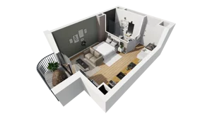1 pokój, mieszkanie 29,41 m², piętro 3, oferta nr A/40, Esencja, Gdańsk, Śródmieście, Dolne Miasto, ul. Kamienna Grobla / Jałmużnicza