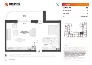1 pokój, mieszkanie 44,40 m², piętro 1, oferta nr A/66, Esencja, Gdańsk, Śródmieście, Dolne Miasto, ul. Kamienna Grobla / Jałmużnicza