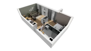 1 pokój, mieszkanie 44,40 m², piętro 1, oferta nr A/66, Esencja, Gdańsk, Śródmieście, Dolne Miasto, ul. Kamienna Grobla / Jałmużnicza