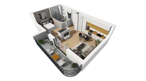 1 pokój, mieszkanie 44,40 m², piętro 1, oferta nr A/66, Esencja, Gdańsk, Śródmieście, Dolne Miasto, ul. Kamienna Grobla / Jałmużnicza
