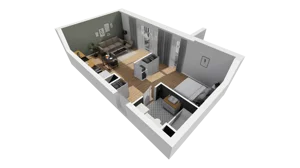 1 pokój, mieszkanie 44,50 m², piętro 2, oferta nr A/75, Esencja, Gdańsk, Śródmieście, Dolne Miasto, ul. Kamienna Grobla / Jałmużnicza