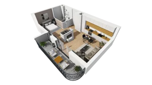 1 pokój, mieszkanie 44,50 m², piętro 2, oferta nr A/75, Esencja, Gdańsk, Śródmieście, Dolne Miasto, ul. Kamienna Grobla / Jałmużnicza