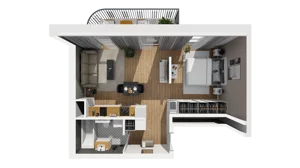 1 pokój, mieszkanie 40,39 m², piętro 3, oferta nr A/92, Esencja, Gdańsk, Śródmieście, Dolne Miasto, ul. Kamienna Grobla / Jałmużnicza