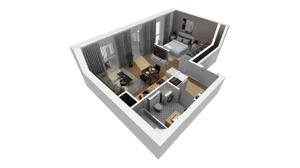 1 pokój, mieszkanie 40,39 m², piętro 3, oferta nr A/92, Esencja, Gdańsk, Śródmieście, Dolne Miasto, ul. Kamienna Grobla / Jałmużnicza