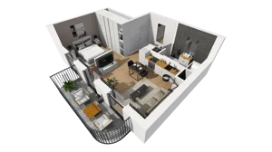 1 pokój, mieszkanie 40,39 m², piętro 3, oferta nr A/92, Esencja, Gdańsk, Śródmieście, Dolne Miasto, ul. Kamienna Grobla / Jałmużnicza