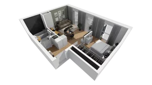 1 pokój, mieszkanie 40,39 m², piętro 3, oferta nr A/92, Esencja, Gdańsk, Śródmieście, Dolne Miasto, ul. Kamienna Grobla / Jałmużnicza