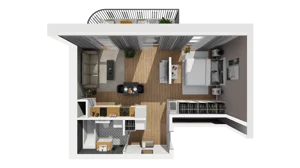 1 pokój, mieszkanie 40,43 m², piętro 4, oferta nr A/101, Esencja, Gdańsk, Śródmieście, Dolne Miasto, ul. Kamienna Grobla / Jałmużnicza
