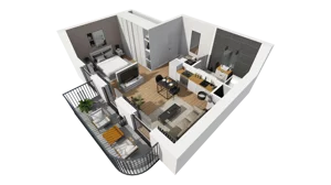 1 pokój, mieszkanie 40,43 m², piętro 4, oferta nr A/101, Esencja, Gdańsk, Śródmieście, Dolne Miasto, ul. Kamienna Grobla / Jałmużnicza