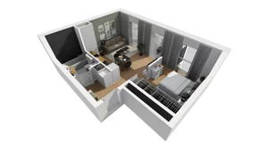 1 pokój, mieszkanie 40,43 m², piętro 4, oferta nr A/101, Esencja, Gdańsk, Śródmieście, Dolne Miasto, ul. Kamienna Grobla / Jałmużnicza