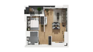 1 pokój, mieszkanie 41,91 m², piętro 1, oferta nr B1/9, Zajezdnia Motława, Gdańsk, Śródmieście, Dolne Miasto, ul. Kurza