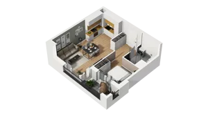 1 pokój, mieszkanie 41,91 m², piętro 2, oferta nr B1/20, Zajezdnia Motława, Gdańsk, Śródmieście, Dolne Miasto, ul. Kurza