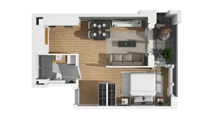 1 pokój, mieszkanie 40,24 m², piętro 2, oferta nr B1/22, Zajezdnia Motława, Gdańsk, Śródmieście, Dolne Miasto, ul. Kurza