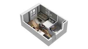 1 pokój, mieszkanie 28,97 m², piętro 3, oferta nr B1/32, Zajezdnia Motława, Gdańsk, Śródmieście, Dolne Miasto, ul. Kurza