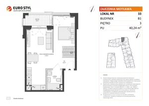 1 pokój, mieszkanie 40,24 m², piętro 3, oferta nr B1/33, Zajezdnia Motława, Gdańsk, Śródmieście, Dolne Miasto, ul. Kurza