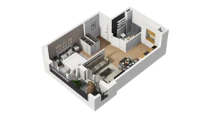 1 pokój, mieszkanie 40,24 m², piętro 3, oferta nr B1/33, Zajezdnia Motława, Gdańsk, Śródmieście, Dolne Miasto, ul. Kurza