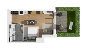 1 pokój, mieszkanie 28,48 m², parter, oferta nr B1/49, Zajezdnia Motława, Gdańsk, Śródmieście, Dolne Miasto, ul. Kurza