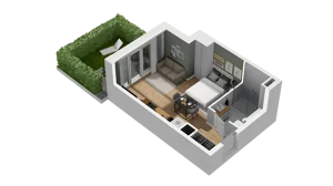 1 pokój, mieszkanie 28,48 m², parter, oferta nr B1/49, Zajezdnia Motława, Gdańsk, Śródmieście, Dolne Miasto, ul. Kurza