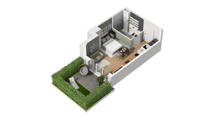 1 pokój, mieszkanie 28,48 m², parter, oferta nr B1/49, Zajezdnia Motława, Gdańsk, Śródmieście, Dolne Miasto, ul. Kurza