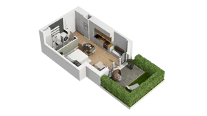 1 pokój, mieszkanie 28,48 m², parter, oferta nr B1/49, Zajezdnia Motława, Gdańsk, Śródmieście, Dolne Miasto, ul. Kurza