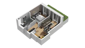 1 pokój, mieszkanie 38,50 m², parter, oferta nr B1/53, Zajezdnia Motława, Gdańsk, Śródmieście, Dolne Miasto, ul. Kurza