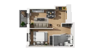 1 pokój, mieszkanie 38,50 m², piętro 1, oferta nr B1/63, Zajezdnia Motława, Gdańsk, Śródmieście, Dolne Miasto, ul. Kurza