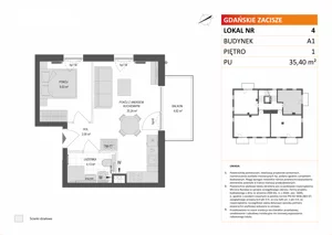 2 pokoje, mieszkanie 35,40 m², piętro 1, oferta nr A1/4, Gdańskie Zacisze, Gdańsk, Kokoszki, ul. Bysewska