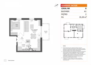 2 pokoje, mieszkanie 35,39 m², piętro 2, oferta nr A1/8, Gdańskie Zacisze, Gdańsk, Kokoszki, ul. Bysewska