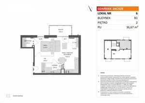 2 pokoje, mieszkanie 36,67 m², piętro 2, oferta nr B1/6, Gdańskie Zacisze, Gdańsk, Kokoszki, ul. Bysewska