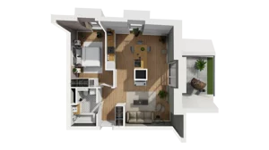 2 pokoje, mieszkanie 53,72 m², piętro 5, oferta nr A/58, Esencja, Gdańsk, Śródmieście, Dolne Miasto, ul. Kamienna Grobla / Jałmużnicza