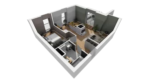 2 pokoje, mieszkanie 53,72 m², piętro 5, oferta nr A/58, Esencja, Gdańsk, Śródmieście, Dolne Miasto, ul. Kamienna Grobla / Jałmużnicza