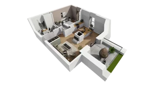 2 pokoje, mieszkanie 53,72 m², piętro 5, oferta nr A/58, Esencja, Gdańsk, Śródmieście, Dolne Miasto, ul. Kamienna Grobla / Jałmużnicza